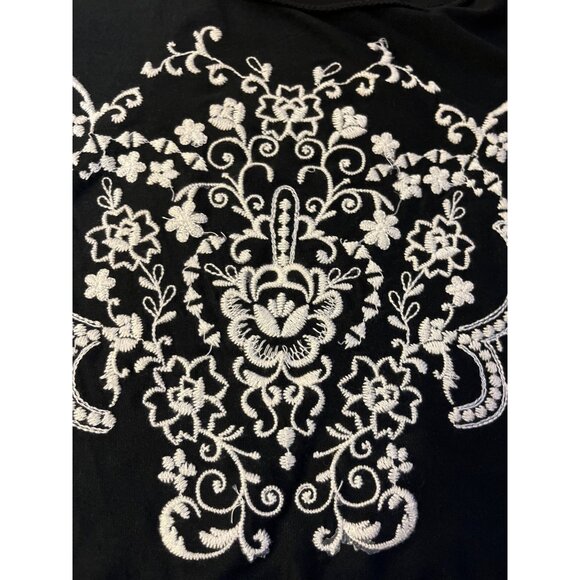 Cato T-Shirt Womens M Used Black Beige Lace - Picture 5 of 13